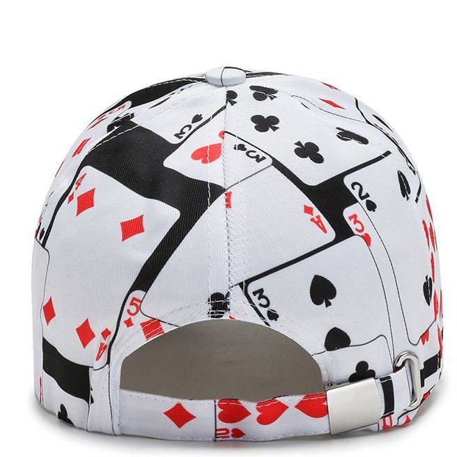 Mũ lưỡi trai in hình lá bài poker phong cách Hàn Quốc thời trang cho nam nữ