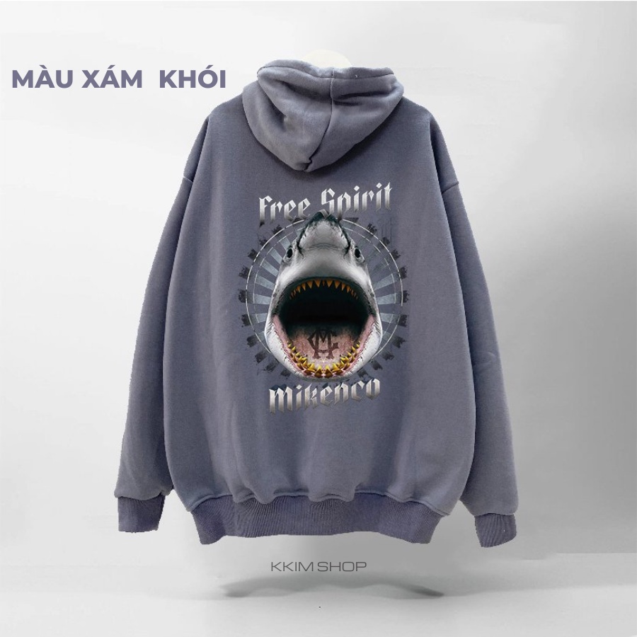 Áo Nỉ HOODIE MIKENCO FREE SPIRIT, Áo hoodie XANH LÁ unisex nam nữ form rộng oversize chất liệu Nỉ bông cao cấp KKIMSHOP