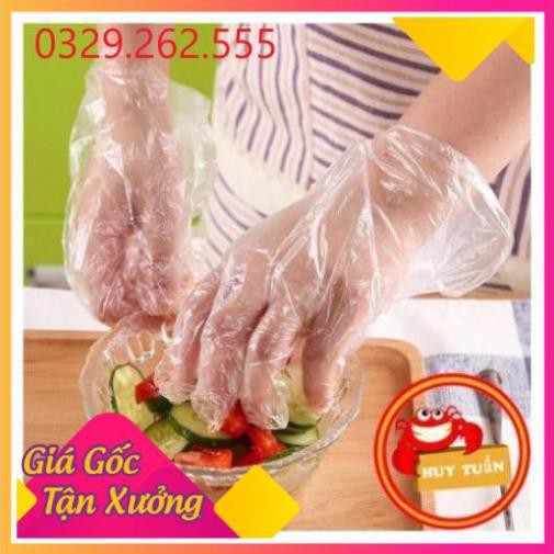 (Sale Khủng)  (Hàng dai - không mùi) hộp 100 găng tay nilong hàng công ty không mùi siêu dai