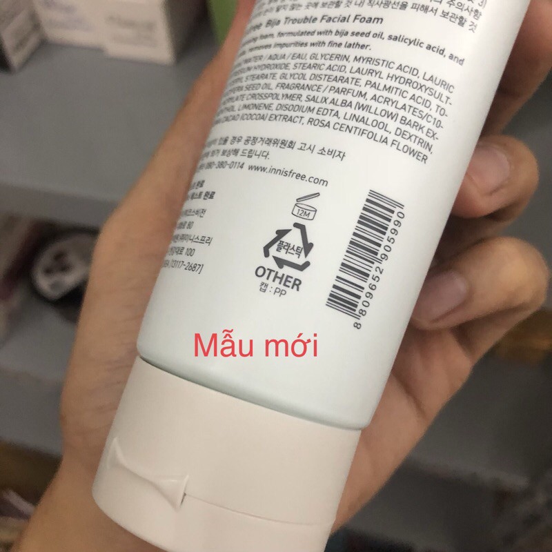 Sữa Rửa Mặt FREESHIP Sữa rửa mặt Innisfree Bija Trouble Facial Foam 150ml