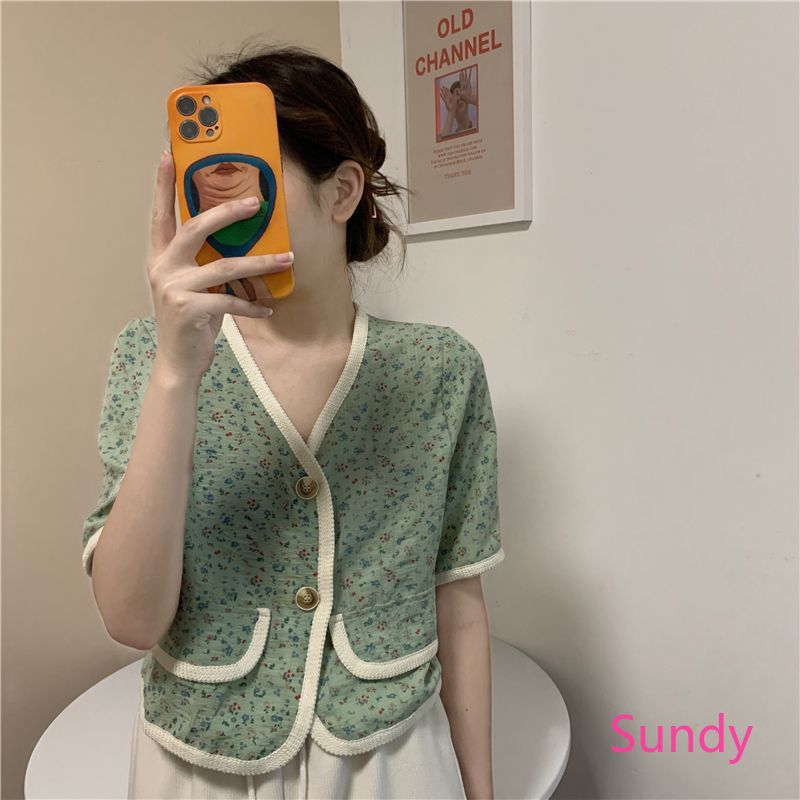 Áo Sơ Mi Croptop Phong Cách Retro Thời Trang Nữ Tính