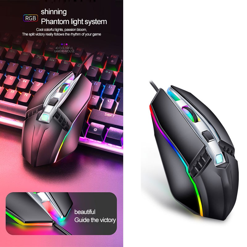 Chuột Chơi Game Có Dây Màu Trắng / Đen M5 Rgb