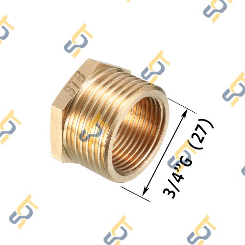 Cả rá - ren ngoài 3/4 (27), ren trong (tùy chọn) - (Brass pipe fitting reducer bush male to female) - Bằng đồng