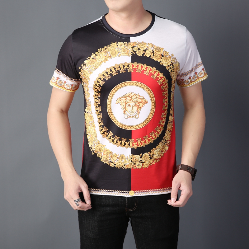 Ancle1988 Áo Thun Tay Ngắn Cổ Tròn Chất Cotton In Logo Versace Thời Trang Có Size Từ M-3Xl Cho Nam