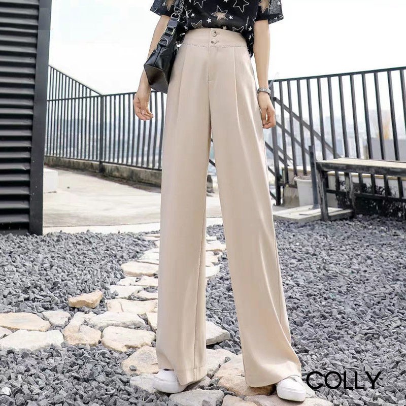 [AFF551550K hoàn 15% tối đa 50K xu đơn 99K] Quần Culottes Ống rộng cạp cao hai cúc