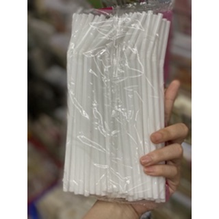 Ống hút cong trắng, phi 6 (2 gói)