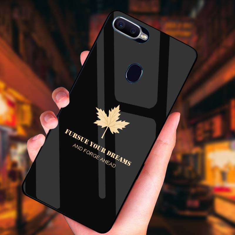 Ốp Lưng OPPO A7, A5s, F9, A12 Mặt kính cường lực Cao Cấp, Sang Trọng thiết kế Độc Quyền