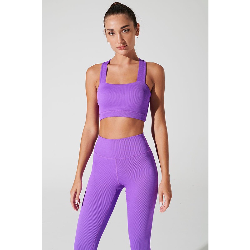 OLABEN Quần legging basic Querida Hw Ribbed Legging Deep Lilac