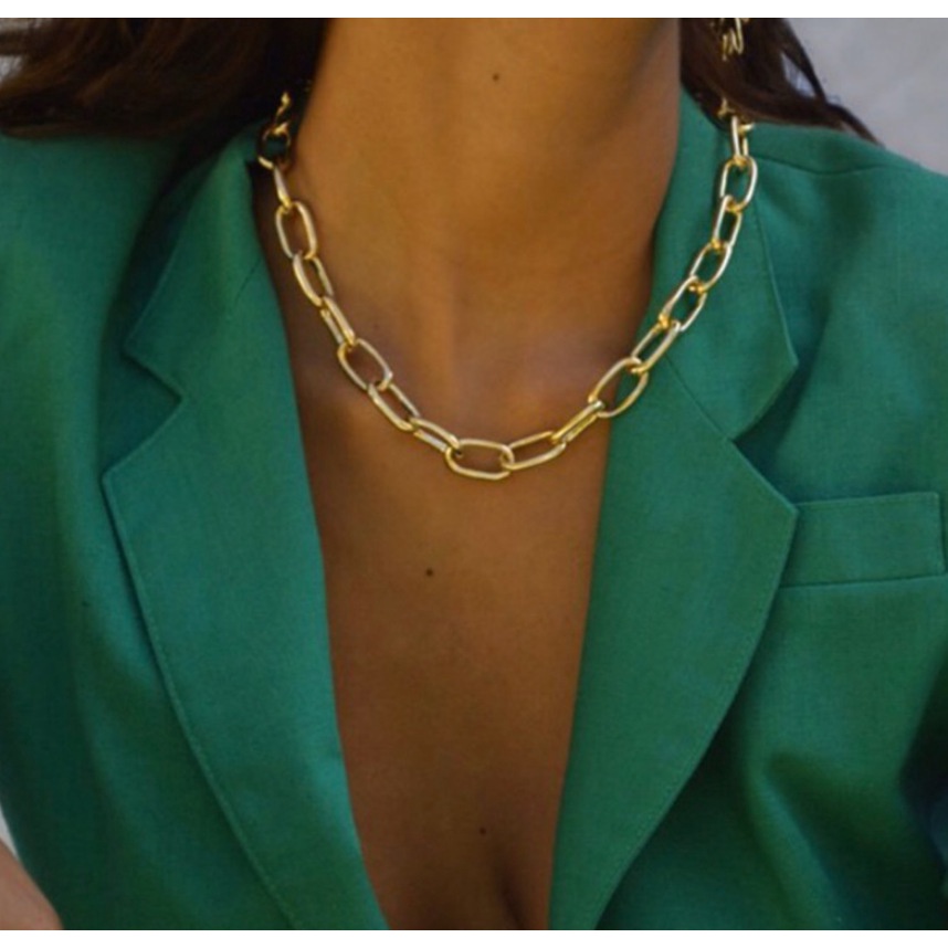 Vòng Cổ Dây Xích Ngắn Dày Phong Cách punk Cổ Điển Sáng Tạo Phổ Biến