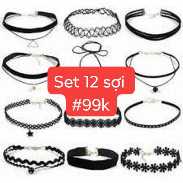 Combo 12 vòng cổ choker