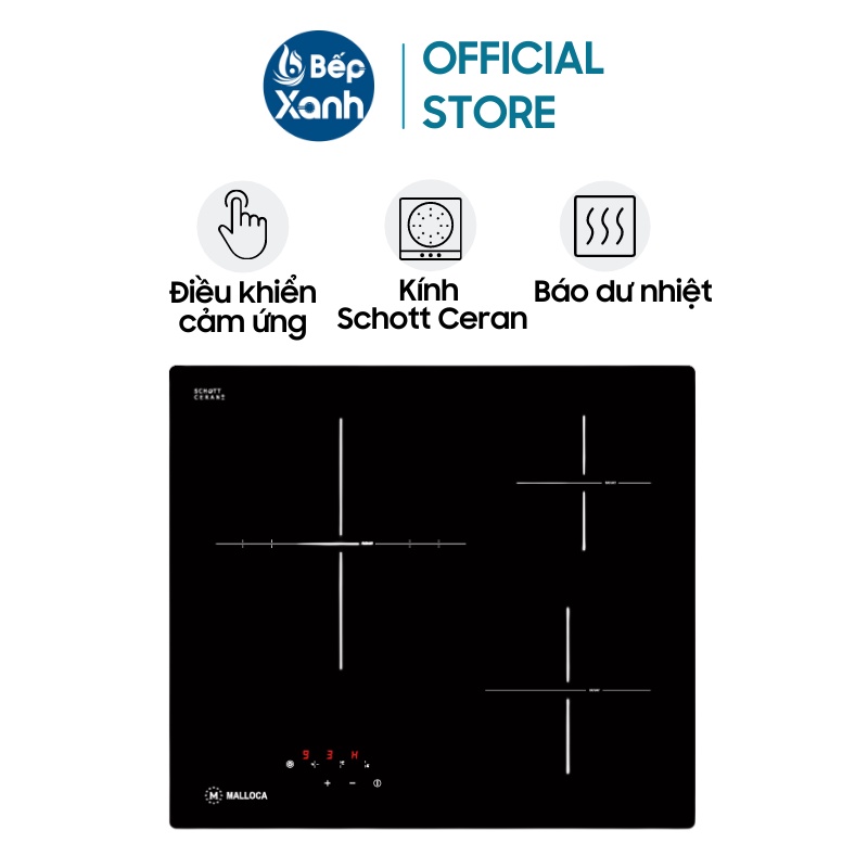 Bếp điện 3 vùng nấu Malloca MR 593 Nhập khẩu Châu Âu