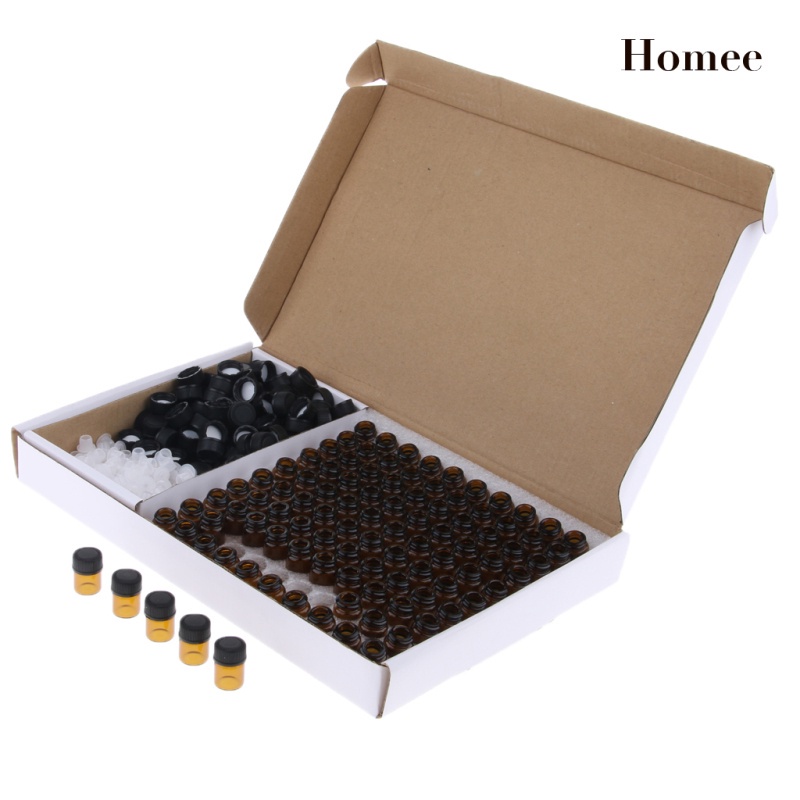 Set 100 lọ thủy tinh màu hổ phách đựng tinh dầu tiện lợi hiệu quả 1ml