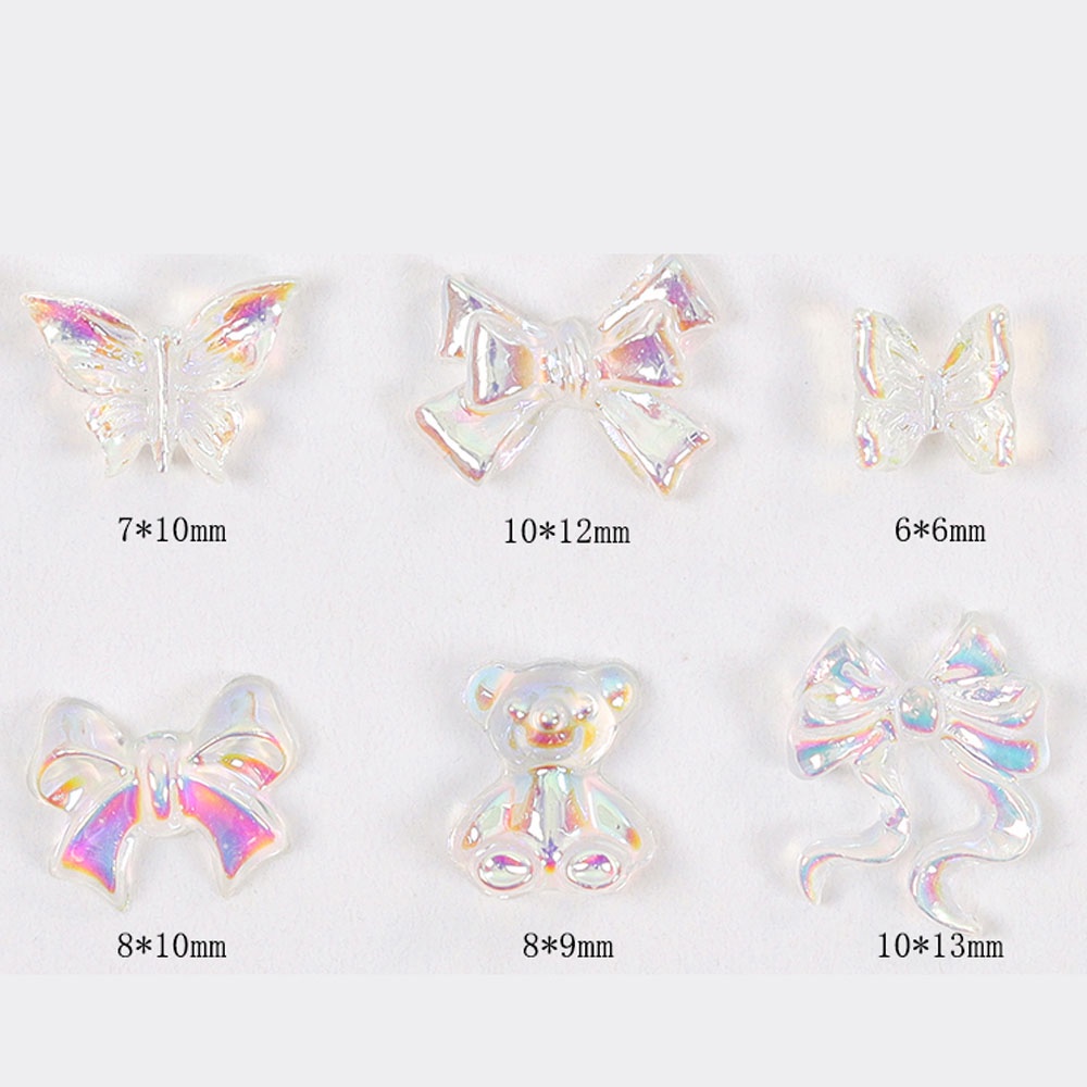 [Hàng mới về] Set 48 nơ ruy băng 3D trang trí móng tay màu sắc ngọt ngào dễ thương