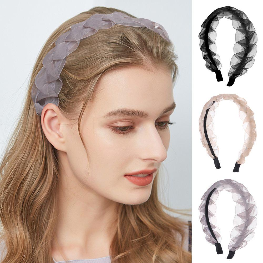 Băng Đô Cài Tóc Phối Ren Phong Cách Hàn Quốc Cho Nữ