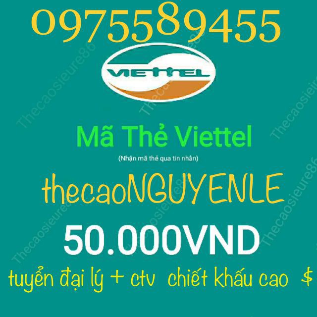 Mã thẻ Viettel 20k 50k  100k