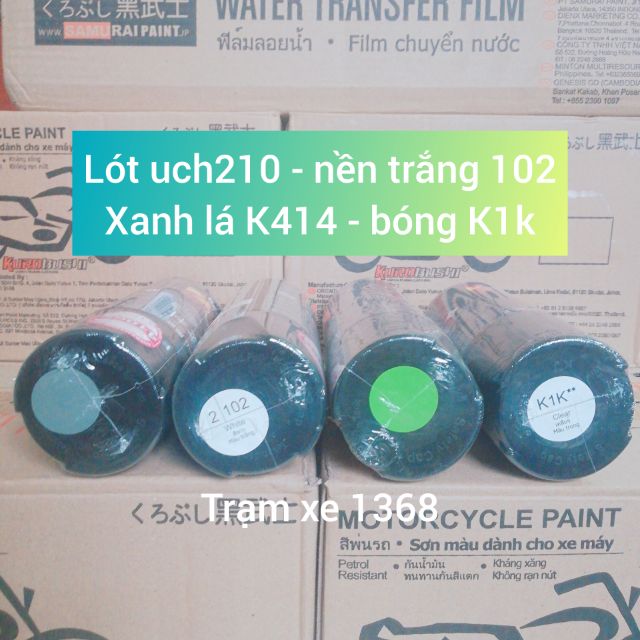 [ COMBO 4 CHAI ] SƠN XỊT SAMURAI MÀU XANH LÁ KAWASAKI UCH210 - 102 - K417 - K1K