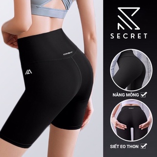 Quần legging ngắn tập gym yoga nữ chất liệu thun co giãn 4 chiều DAPPERMAN