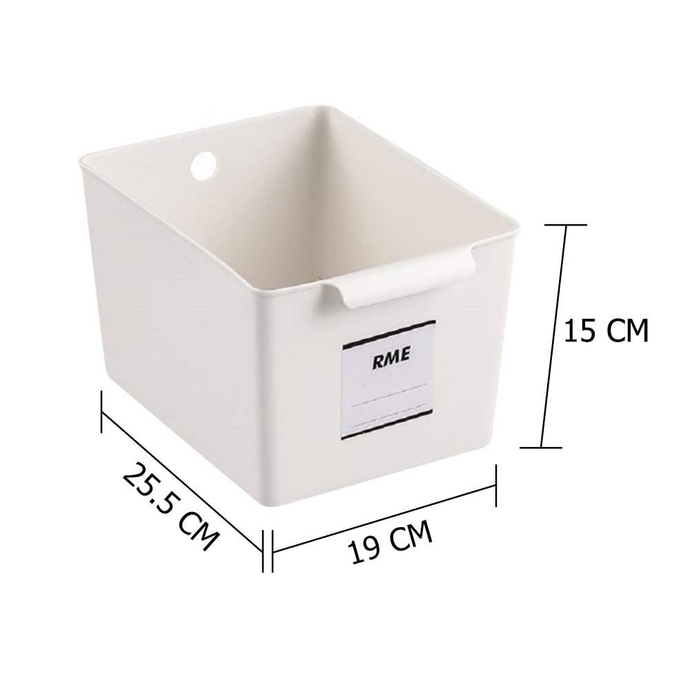 HomeBase STACKO Thùng nhựa đa năng có tay cầm Sz M MILD W25.5xH15xD19cm màu trắng