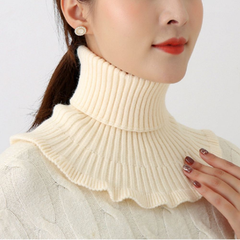 Cổ áo giả kiểu cao dệt kim không xù lông nhiều màu thời trang cho nữ