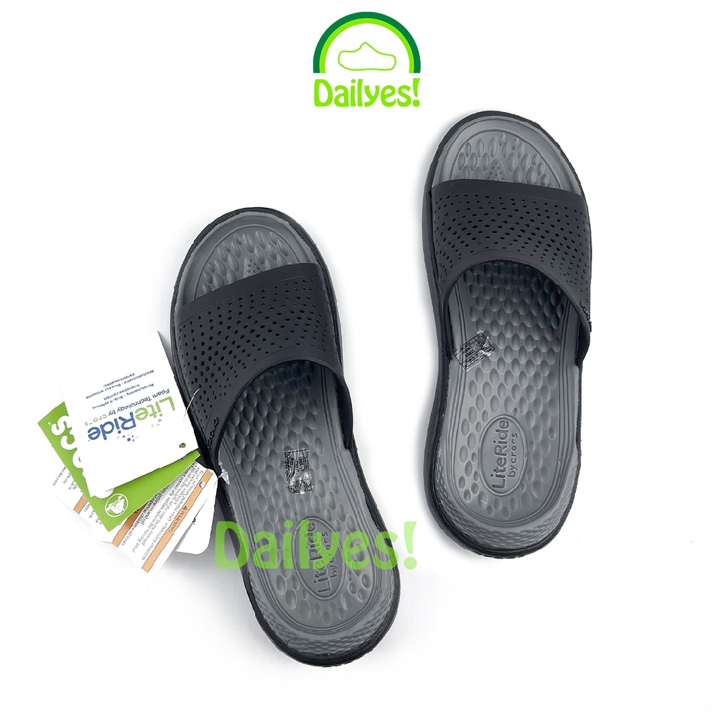 Dép Lê Cross Literide Nam Nữ Màu Đen Tuyền siêu êm, hàng xịn, full tag, hỗ trợ đổi trả - Cross Literide Dailyes