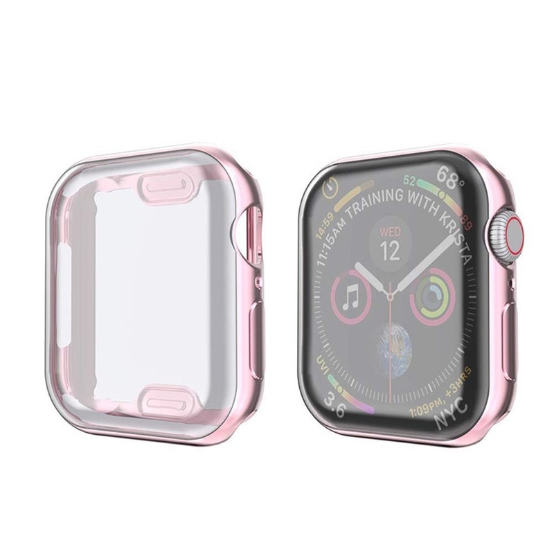 Ốp silicone mềm trong suốt bảo vệ màn hình thích hợp cho đồng hồ Apple 38/ 40/ 42/ 44mm Se 6/ 5/ 4/ 3/ 2/ 1