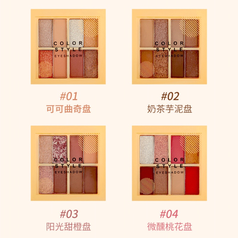 [Hàng mới về] Bảng phấn mắt mini COLOR STYLE 8 màu sắc tông lì và ánh nhũ lấp lánh