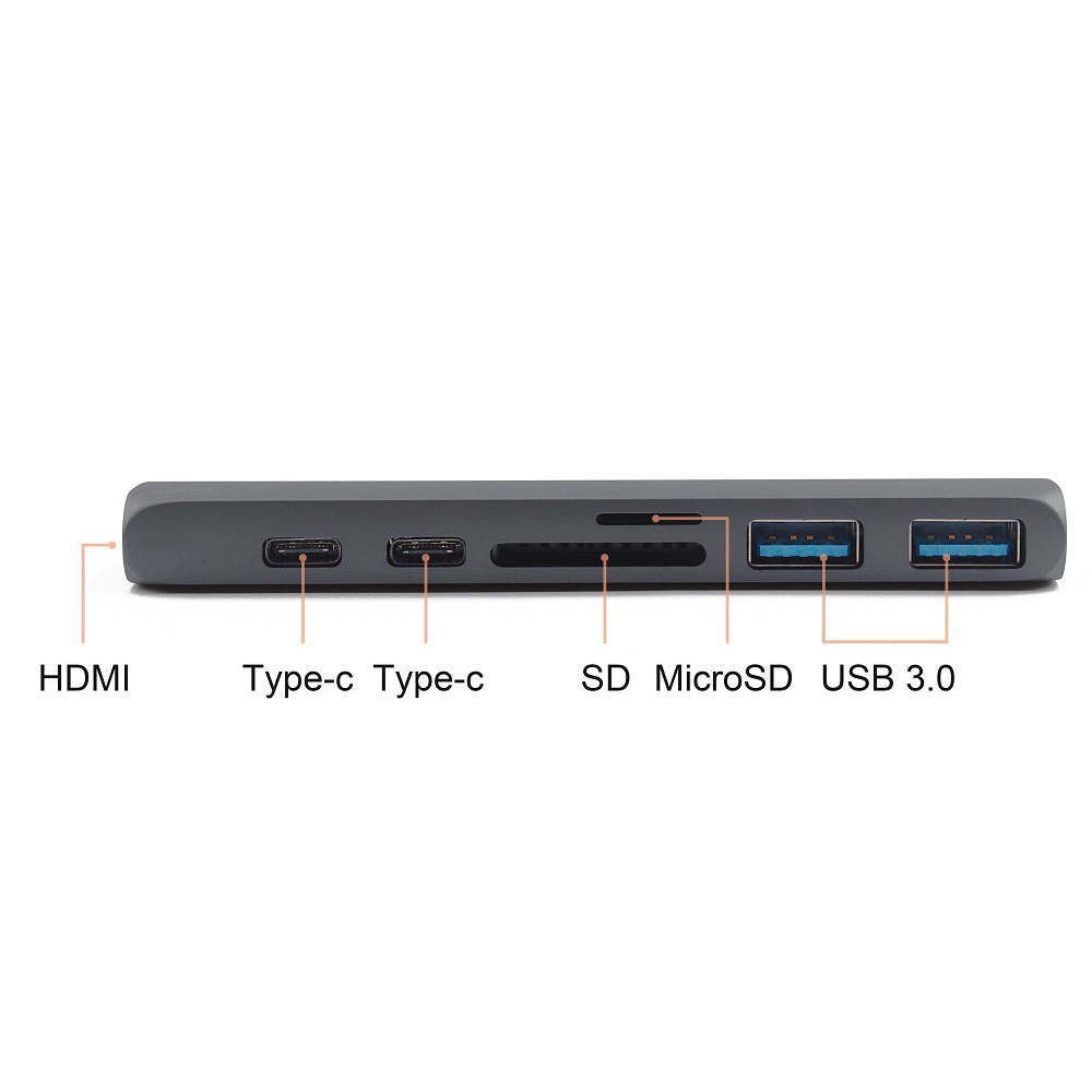 Thiết Bị Hub Batianda 7 Trong 1 Cho laptop táo Pro A2179 A1932 A1466 A2159 A1706 A2141 Chuyển Đổi Type C Sang HDMI