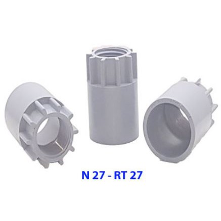 N 27 RT 27 PVC - NỐI PHI 27 REN TRONG 27 PVC (BỊCH 5 CÁI)