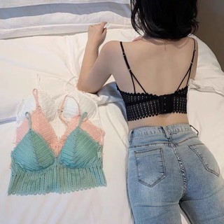 ([SỈ ♥ LẺ] ) Bra ren lông vũ kiểu hến siêu hót mã LM BR00040/ 384