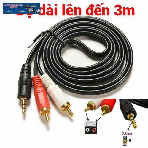 Cáp loa 1 đầu Jack 3.5mm ra 2 đầu bông sen AV dài 3m