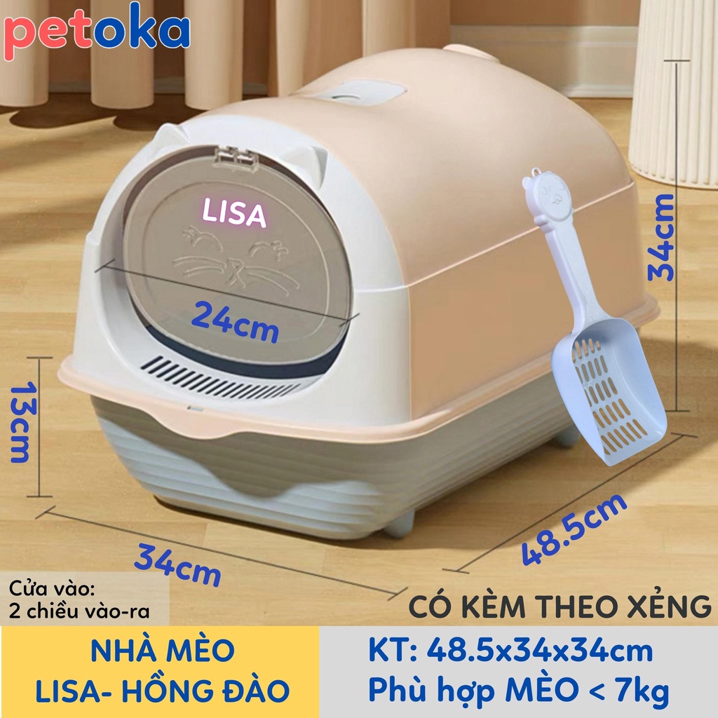 Nhà vệ sinh mèo cửa lật vỏ sò SHELL Petoka
