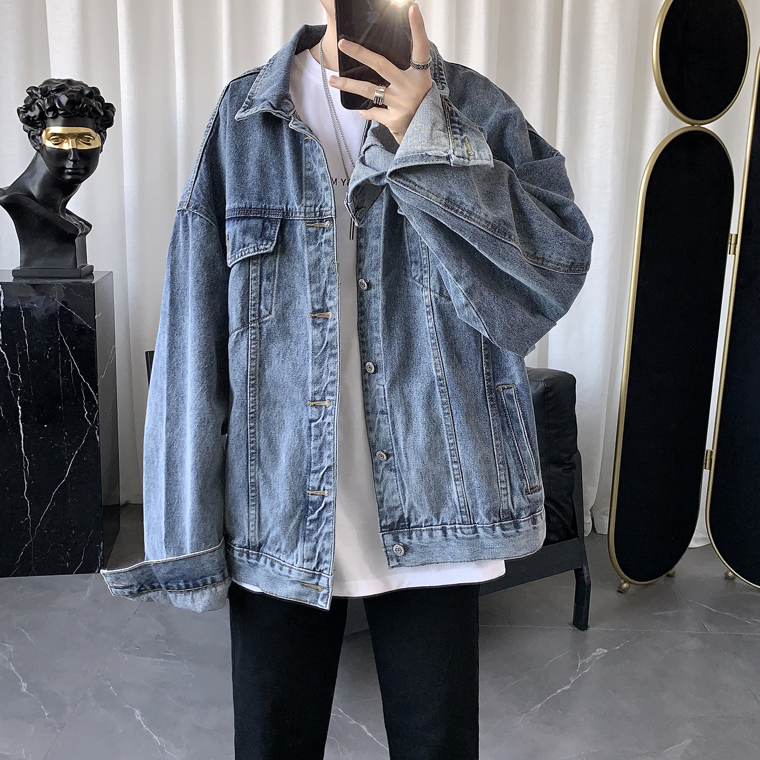 Áo Khoác Denim Thời Trang Xuân Thu Hàn Quốc Cho Nam | BigBuy360 - bigbuy360.vn