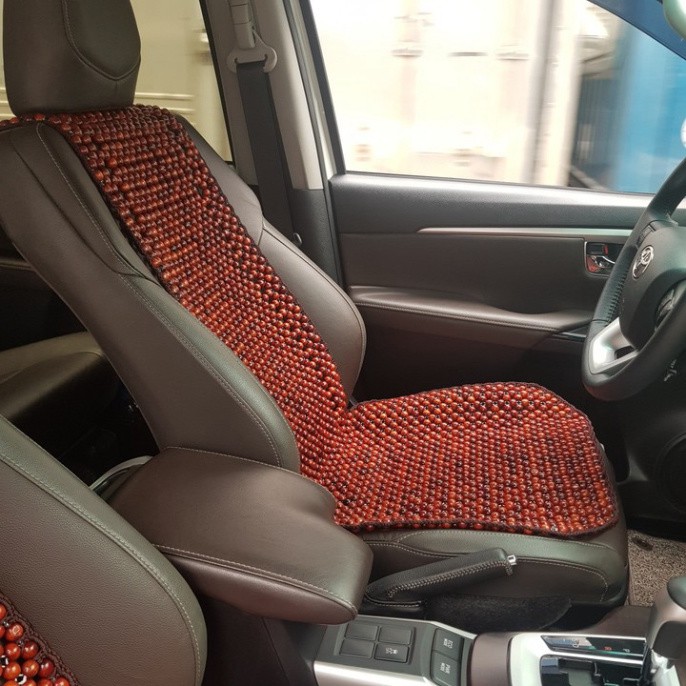 Sản Phẩm Đệm hạt gỗ tựa lưng massage lót ghế ô tô 100% gỗ Hương Nâu tự nhiên cao cấp HN-D .