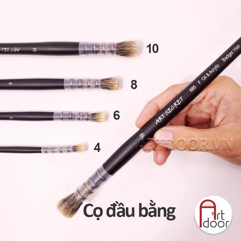 [ARTDOOR] Cọ vẽ Acrylic ART SECRET đầu Bằng lông Lửng (685F)