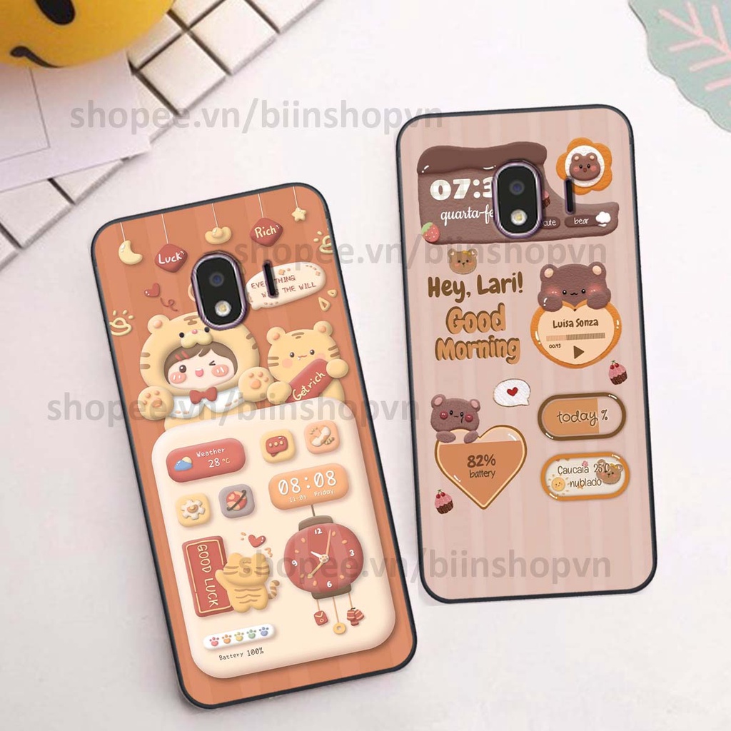 Ốp Samsung J4 2018 in 3D icon gấu nổi siêu xinh, siêu đáng yêu, cá tính phong cách