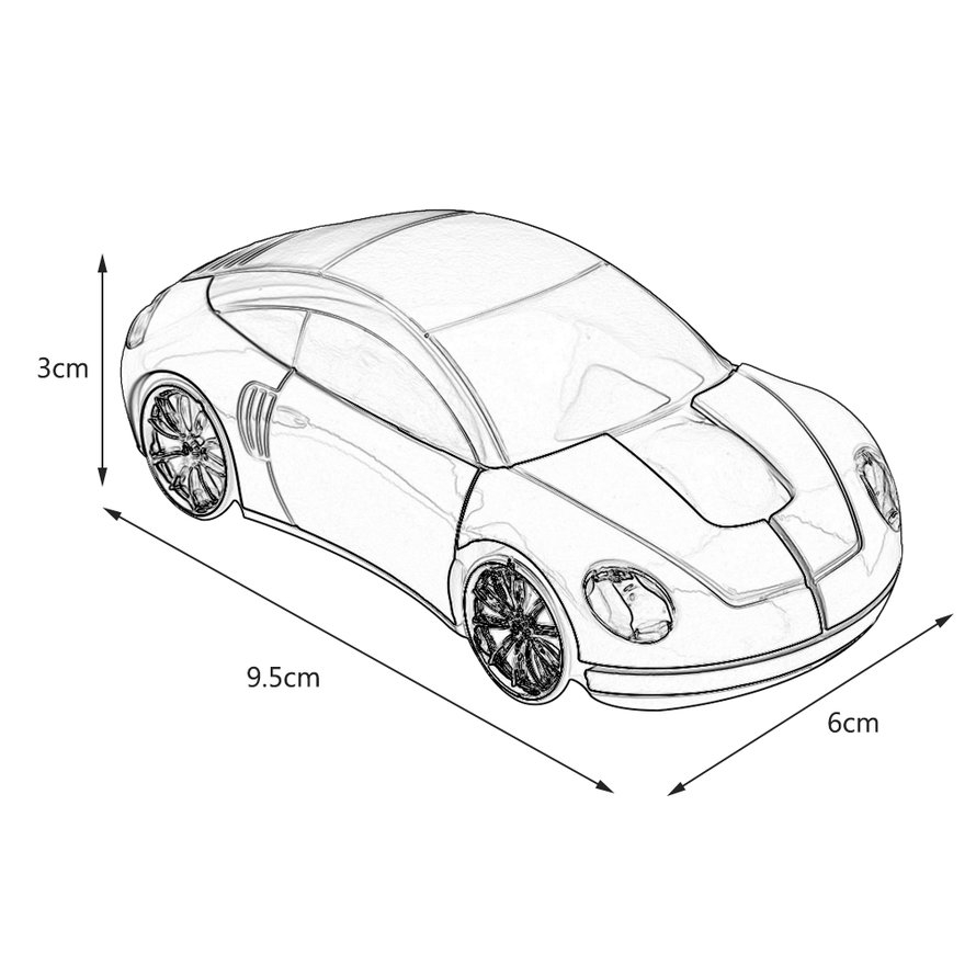 Chuột Quang Không Dây Hình Xe Hơi Sáng Tạo 1600dpi 2.4ghz
