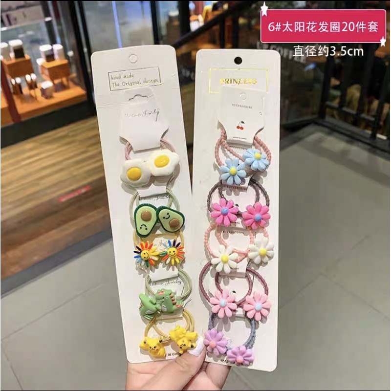 Set 20 chiếc dây chun buộc tóc cho bé
