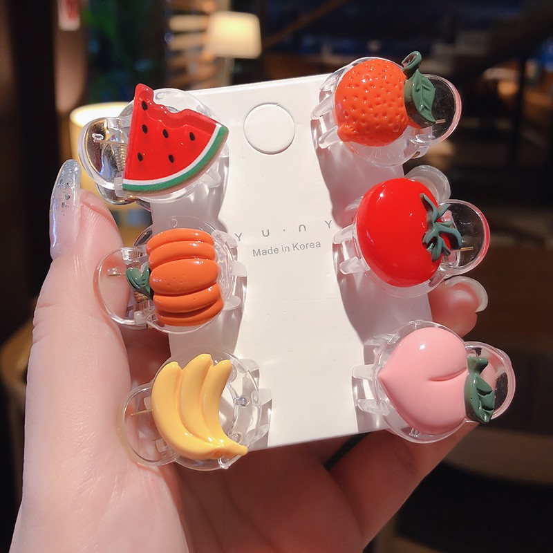 Set kẹp tóc phối hình trái cây phong cách Hàn Quốc đáng yêu