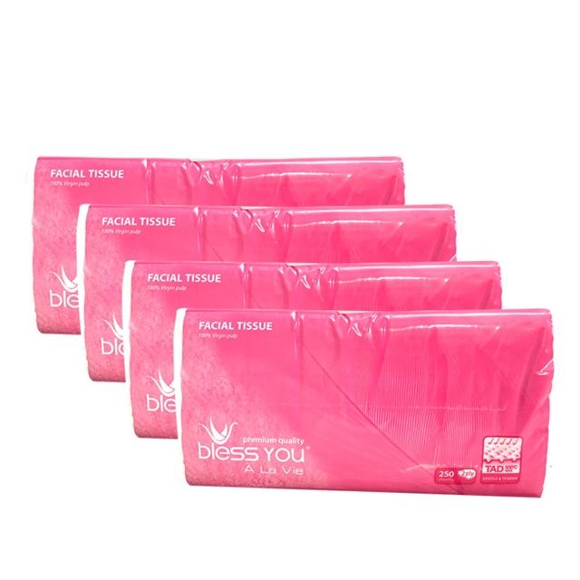Khăn giấy lụa Bless You À La Vie 2 lớp gói 250 tờ