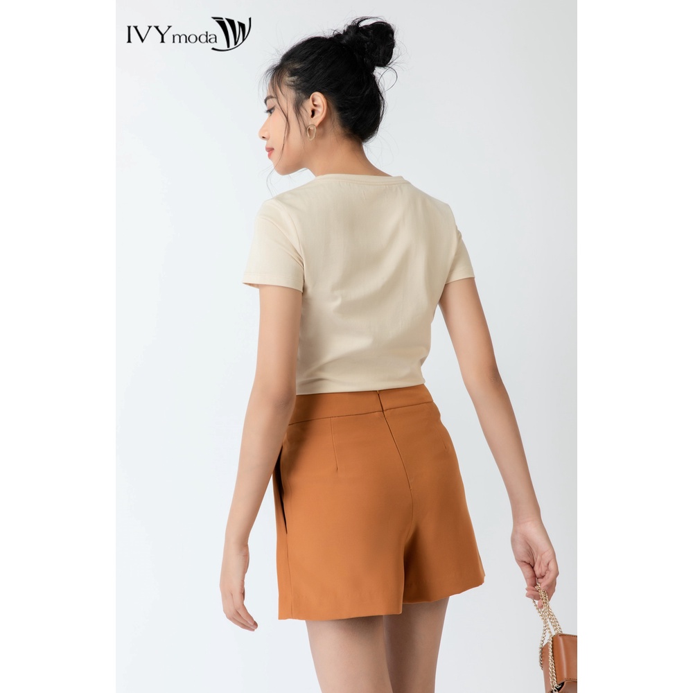 Áo thun nữ trơn cổ V IVY moda MS 57P0155