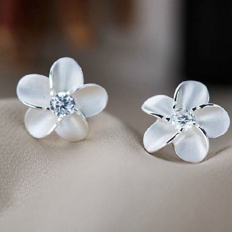 Bông tai hoa 5 cánh nhỏ xinh, bạc Ý S925 - HT317