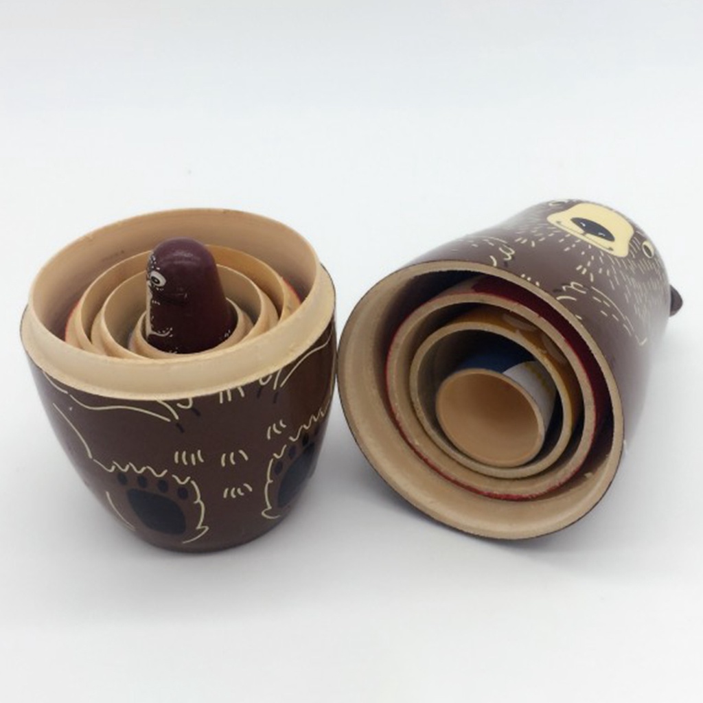Wis| Bộ 5 Búp Bê Nga Matryoshka Hình Thú Dễ Thương