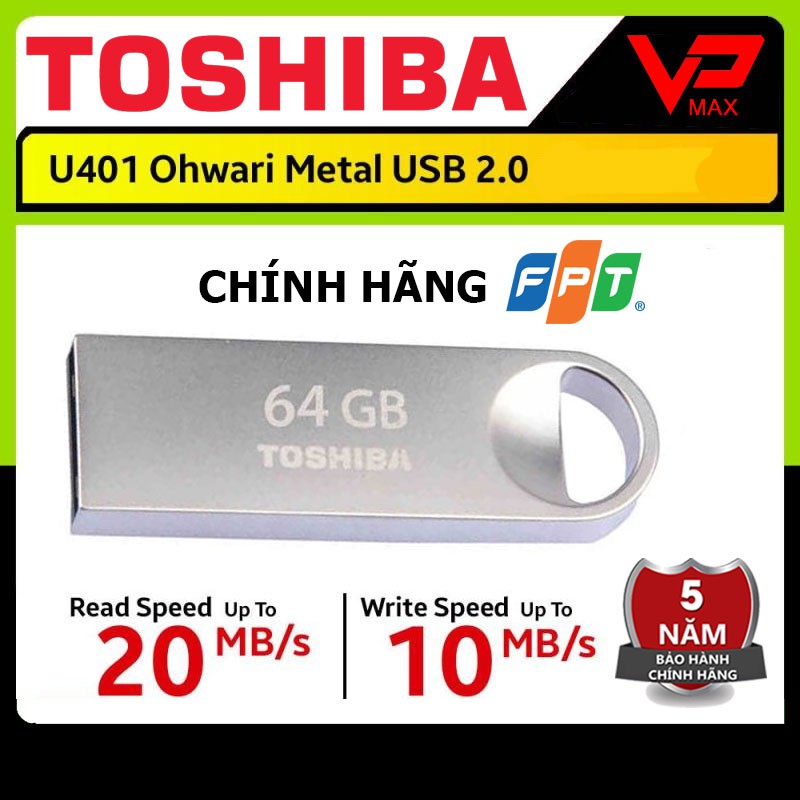 USB 64GB Toshiba Ohwari U401 2.0 bảo hành 5 năm | BigBuy360 - bigbuy360.vn