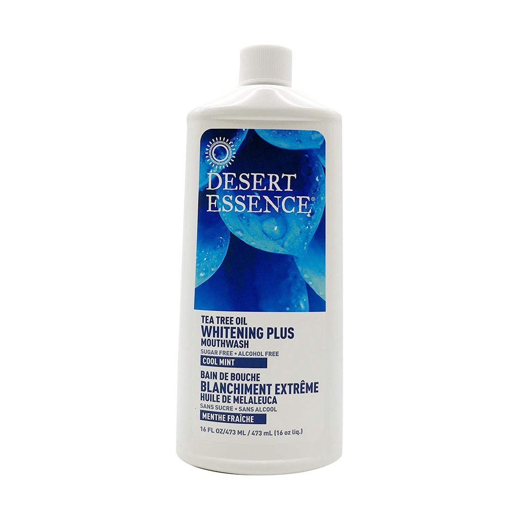 NƯỚC SÚC MIỆNG TINH DẦU TRÀM TRÀ - BẠC HÀ MÁT LẠNH Desert Essence Natural Tea Tree Oil Whitening Plus Mouthwash, 473ml