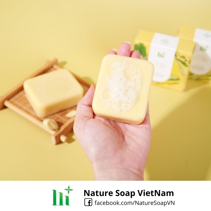 Xà Phòng (Bông) Handmade Thiên Nhiên Sả Chanh Rửa Mặt Nature Soap NS01