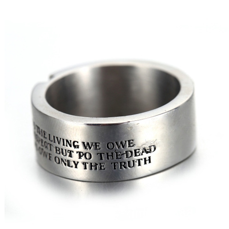 Nhẫn thép titan họa tiết đầu lâu thời trang cho nam size 6~11
