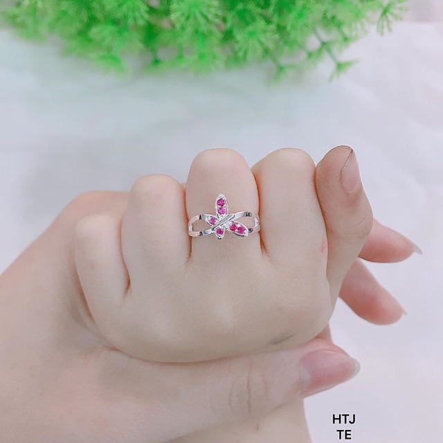 NHẪN MẶT BƯỚM ĐÍNH ĐÁ CHO TRẺ EM - TRANG SỨC BẠC