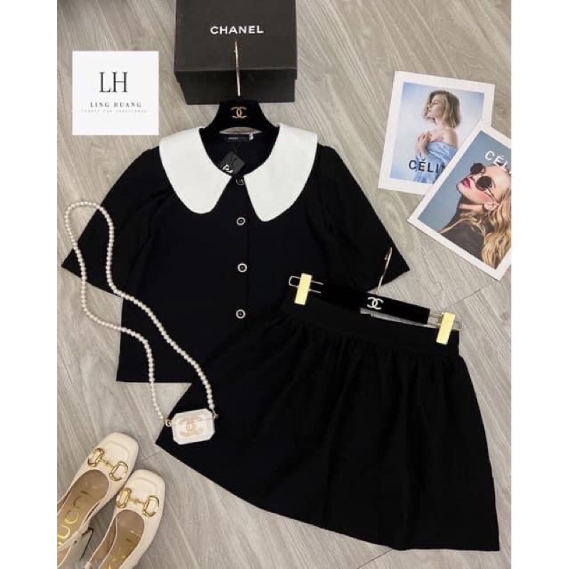 Áo CROPTOP phối chân váy xoè siêu xinh Big size