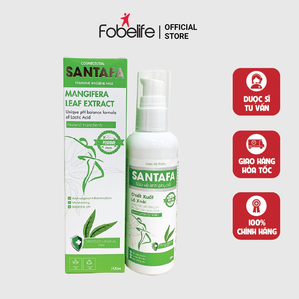 Sữa Vệ Sinh Phụ Nữ Ngăn Ngừa Viêm Nhiễm SANTAFA FOBE Chai 100ml