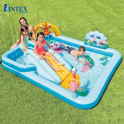 Bể bơi phao cầu trượt INTEX mẫu mới đủ mẫu mới nhất - TẶNG BƠM ĐIỆN